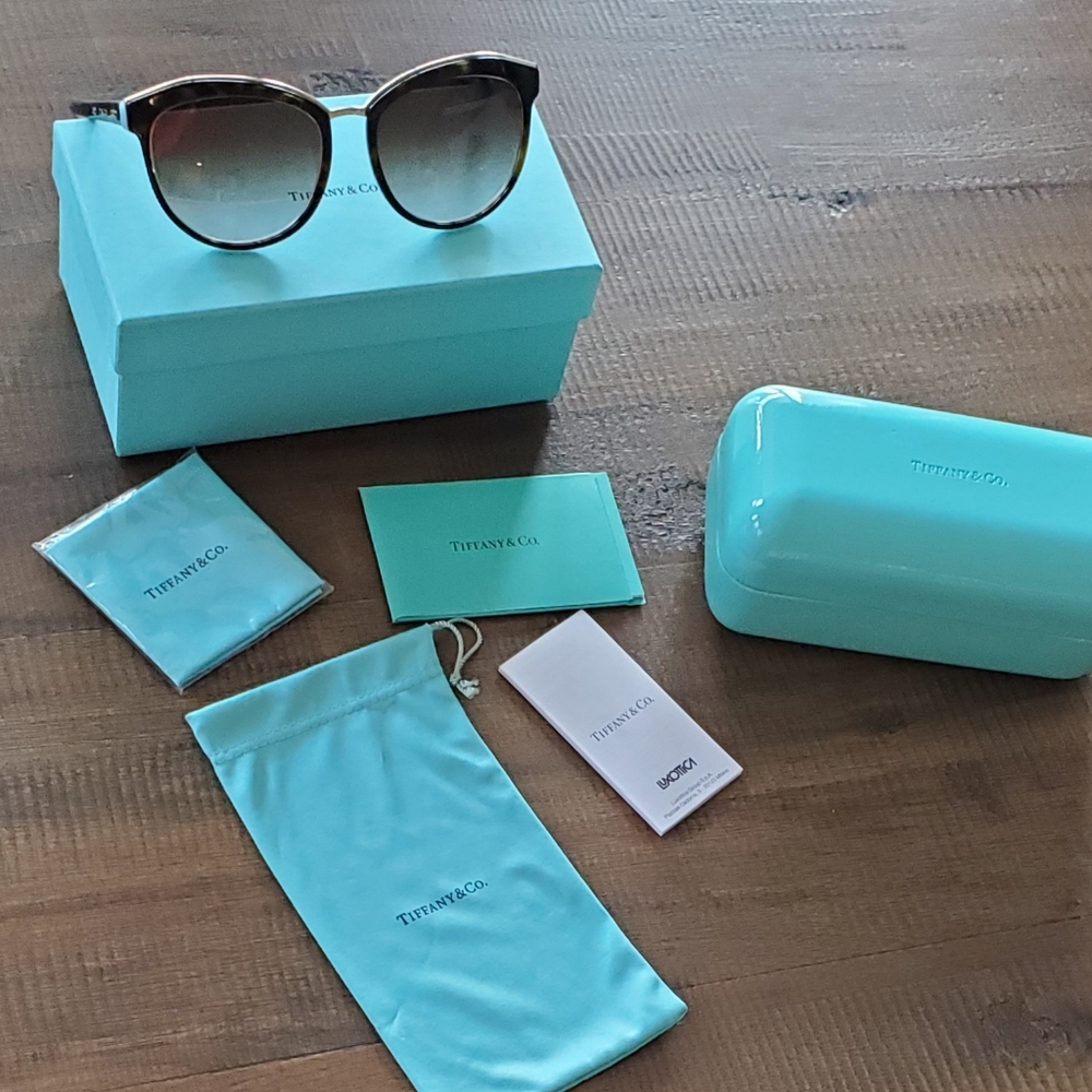 Tiffany and Co Sunglasses Blue Gold Brown Gradient
